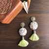 handmade floral fabric earrings by myraah india