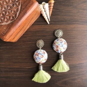 Handmade Floral Fabric Earrings