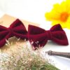 red velvet bow clip
