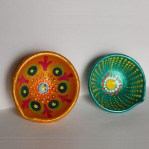 Handmade Mandala Diyas – Small (Pack of 2)