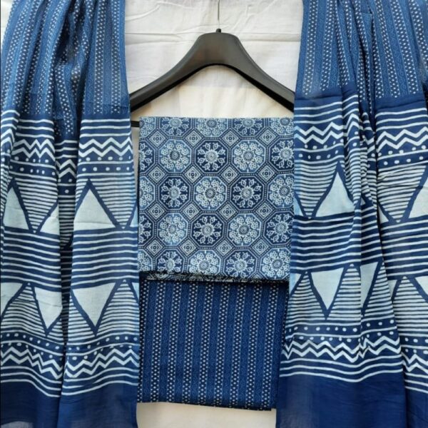 indigo cotton fabric suit 3