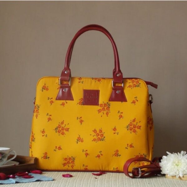 Fabric Vegan Leather Handbag - Sunshine Beauty