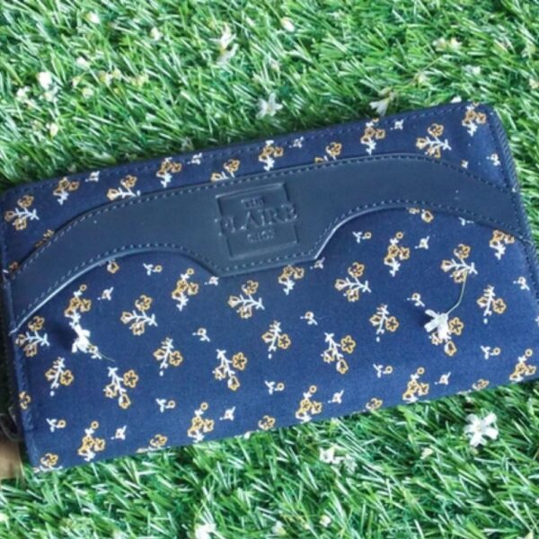 Midnight Bloom - Fabric and Vegan Leather Wallet 3