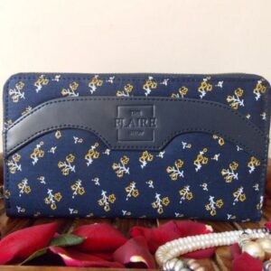 Midnight Bloom – Fabric and Vegan Leather Wallet