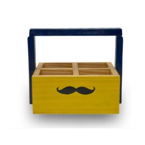 Rajasthani Mustache Hand-painted Wooden Kulhad Stand