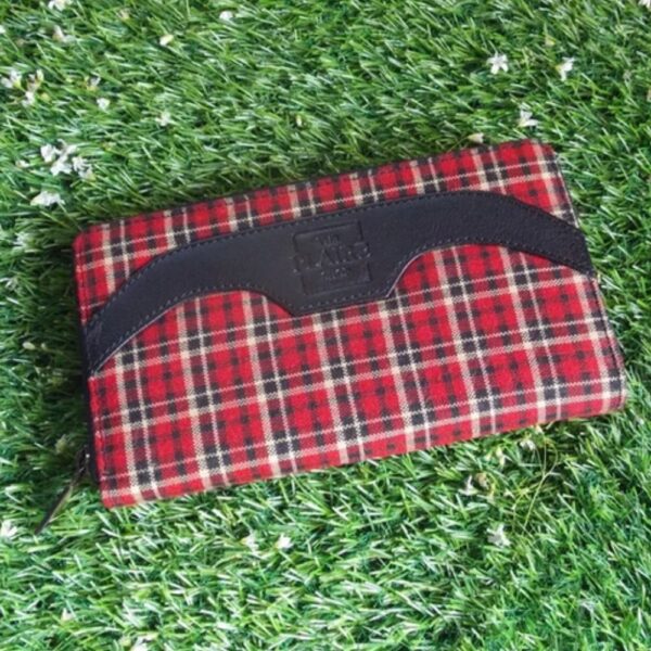 Red Delight - Fabric and Vegan Leather Wallet 3